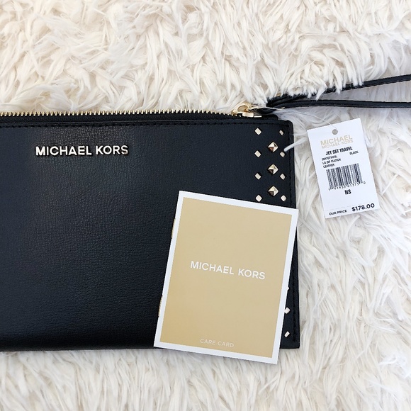 Michael Kors Jet Set Travel Studded Zip Clutch LG - Picture 2 of 8